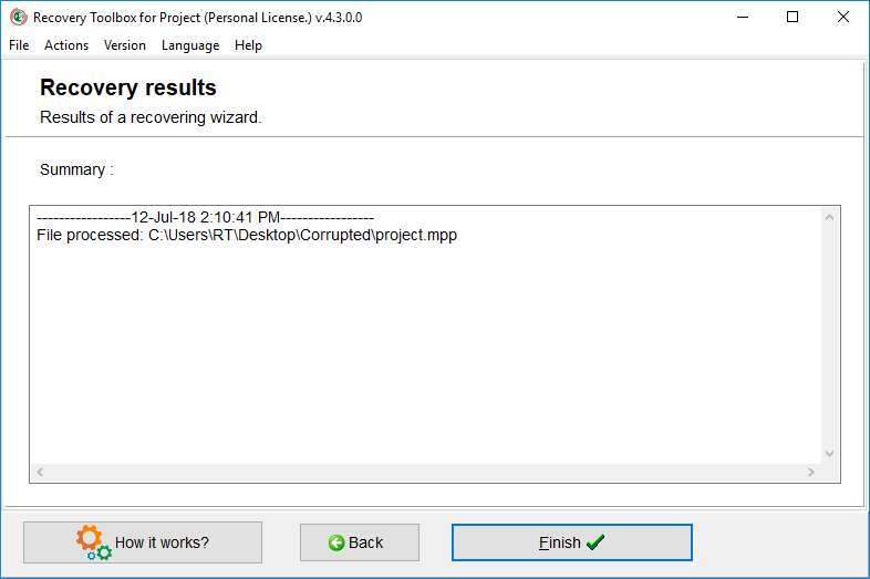 recovery tool project