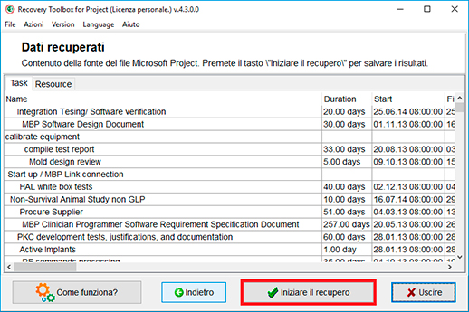 visualizzatore gratuito di file MPP