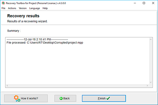 fix ms project file